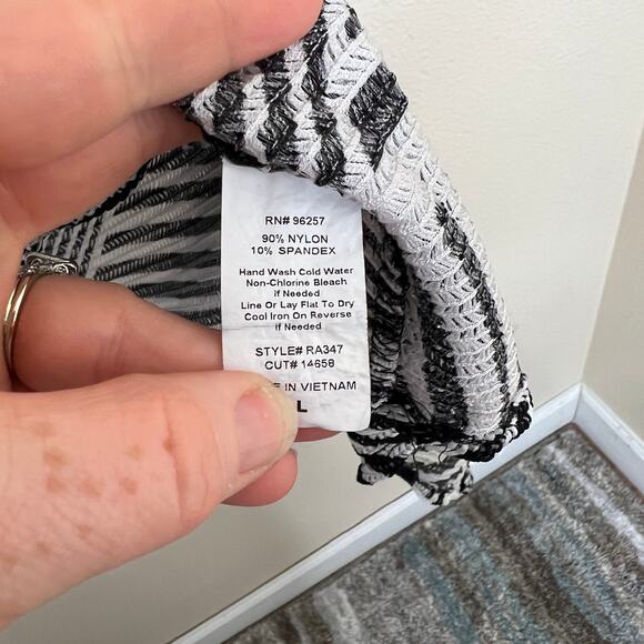 PerSeption Concept Black White Geo Open Cardigan Large - Picture 5 of 8